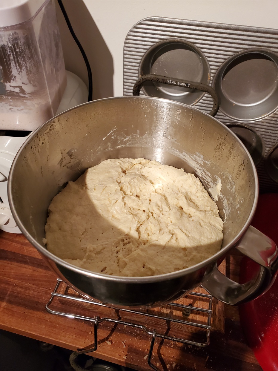 Use a stand mixer if you have it or a spatula or hand mixer if you don&rsquo;t. It&rsquo;s just not going to work with your hands. Gluten-Free flour doesn&rsquo;t mix together well, forming dry pockets of flour like it&rsquo;s its job